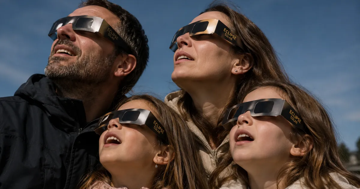 Gafas de eclipse certificadas ISO 12312-2 para observar el Sol de forma segura