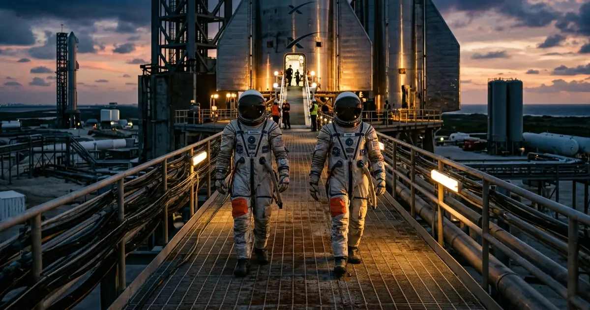 Astronautas de la misión Artemis II de la NASA preparándose para el vuelo lunar